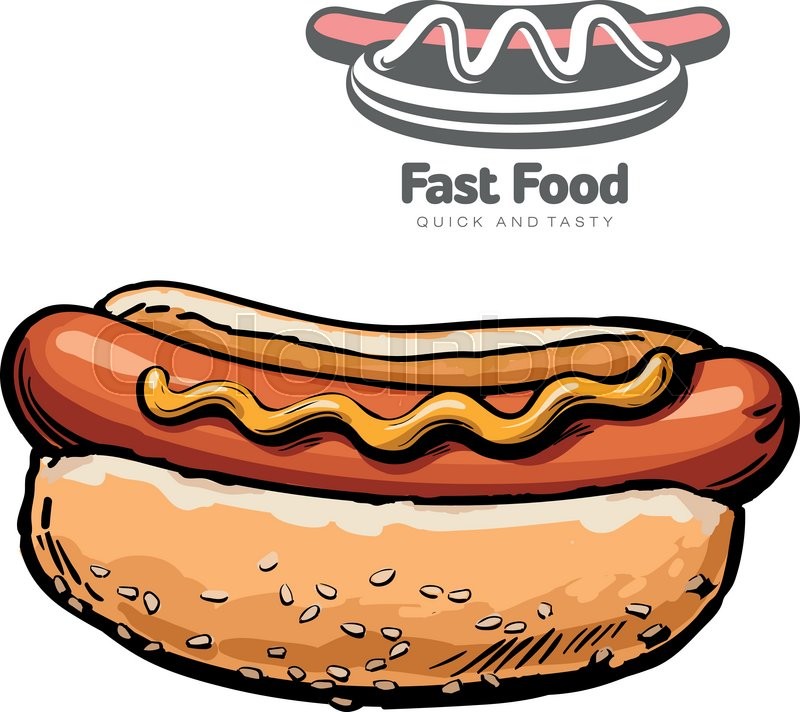 800x712 Set Of Illustrations And Logo Hot Dog Vector Illustration Sketch