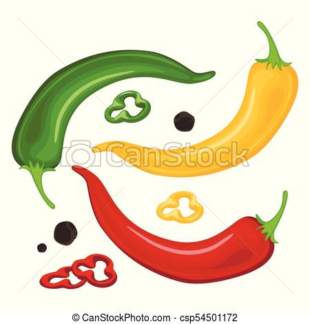 450x470 Mexican Jalapeno Hot Chili Pepper Vector Icon On White Background
