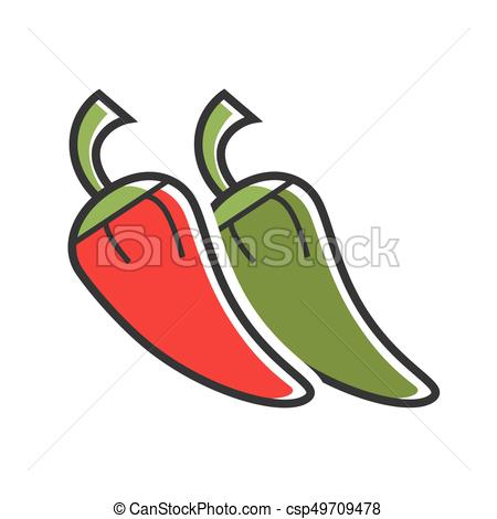 450x470 Different Hot Peppers. Vector Illustration Of Red And Green Hot