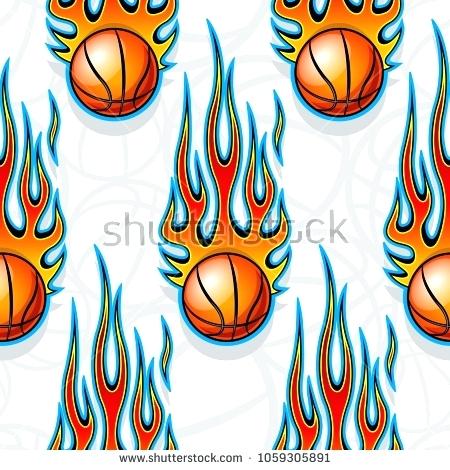 450x470 Basketball Wrapping Paper Seamless Pattern With Basketball Ball