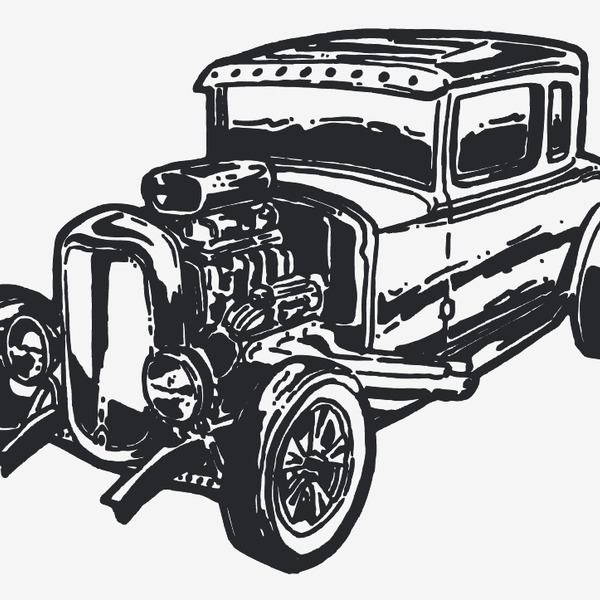 600x600 Free Vector Vintage Car Hot Rod