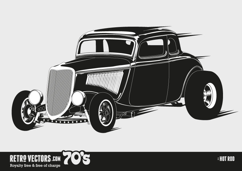 841x596 Free Retro Vector Hot Rod. Free Retro Vectors
