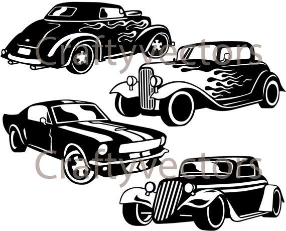 570x460 Hot Rod Cars Svg Vector Files Etsy