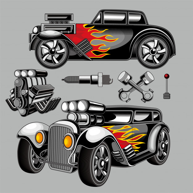 626x626 Hot Rod Vector Pack Vector Premium Download