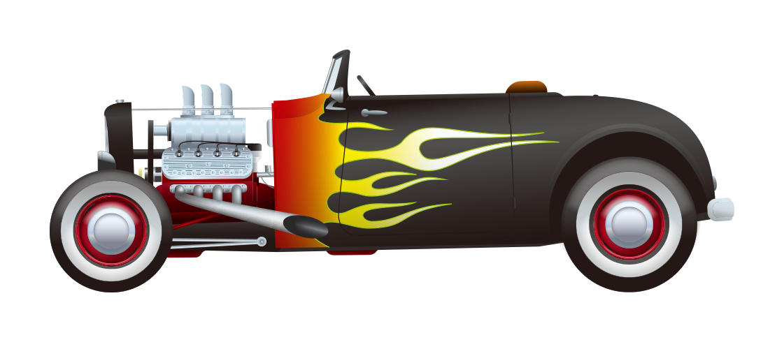 1121x490 Sports Car Hot Rod Illustration