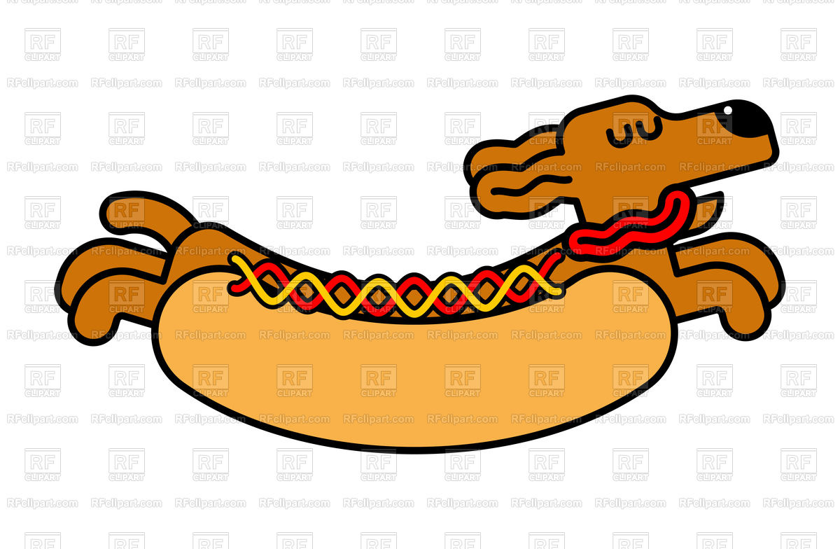 1200x784 Hot Dog With Dachshund Concept Vector Image Vector Artwork Of