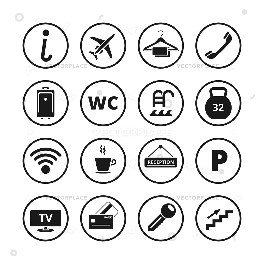 1000x1000 Hotel Icons Set Travel Icon Tourism Vector Illustration 56680