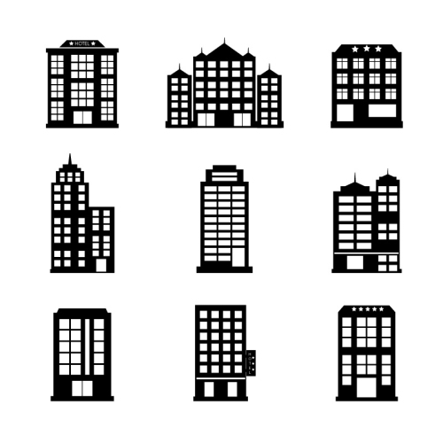 500x500 16 Models Of Color Hotel Icon Vector Material Download Free Vector