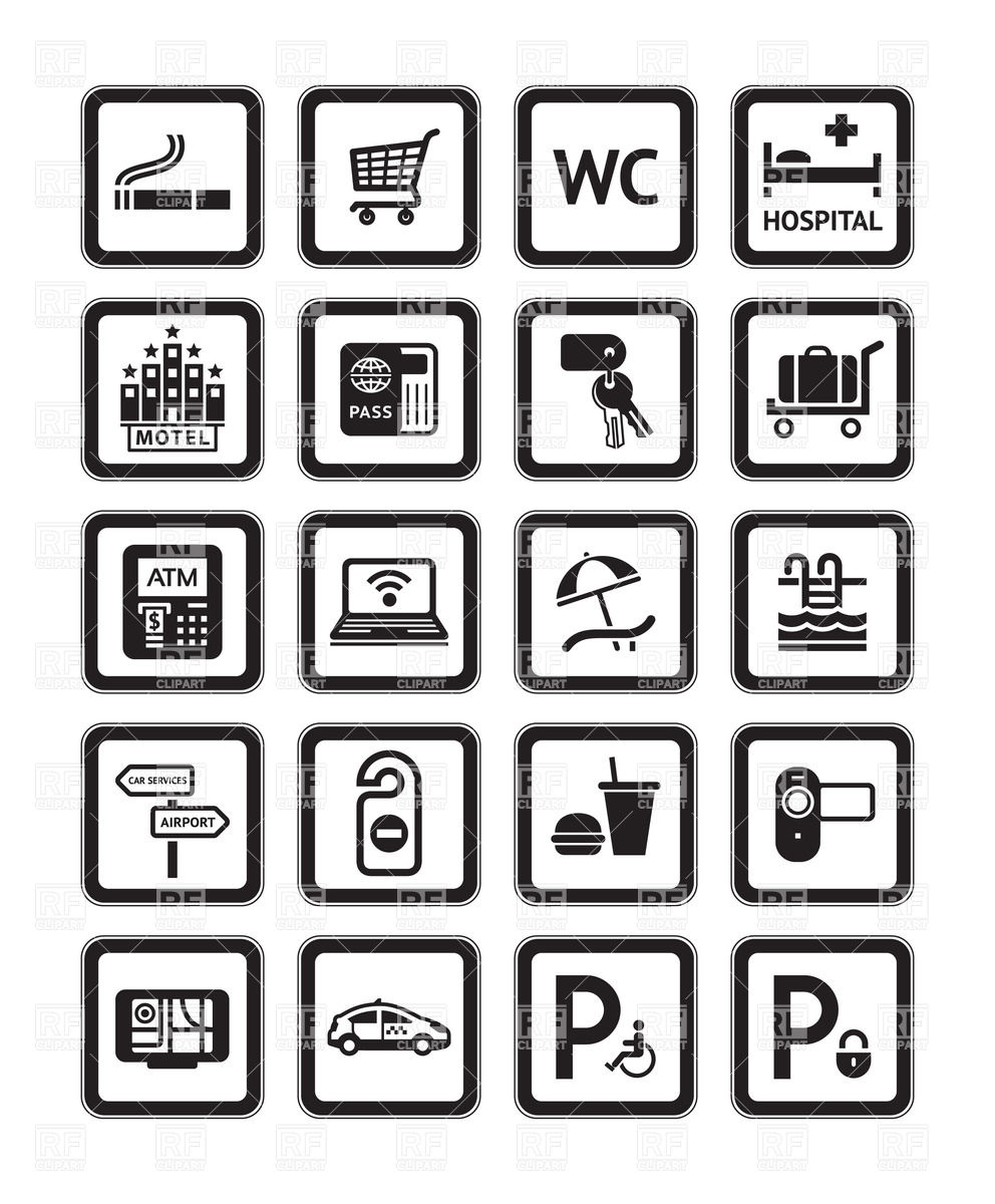 992x1200 Hotel Service Icons Vector Image Vector Artwork Of Signs