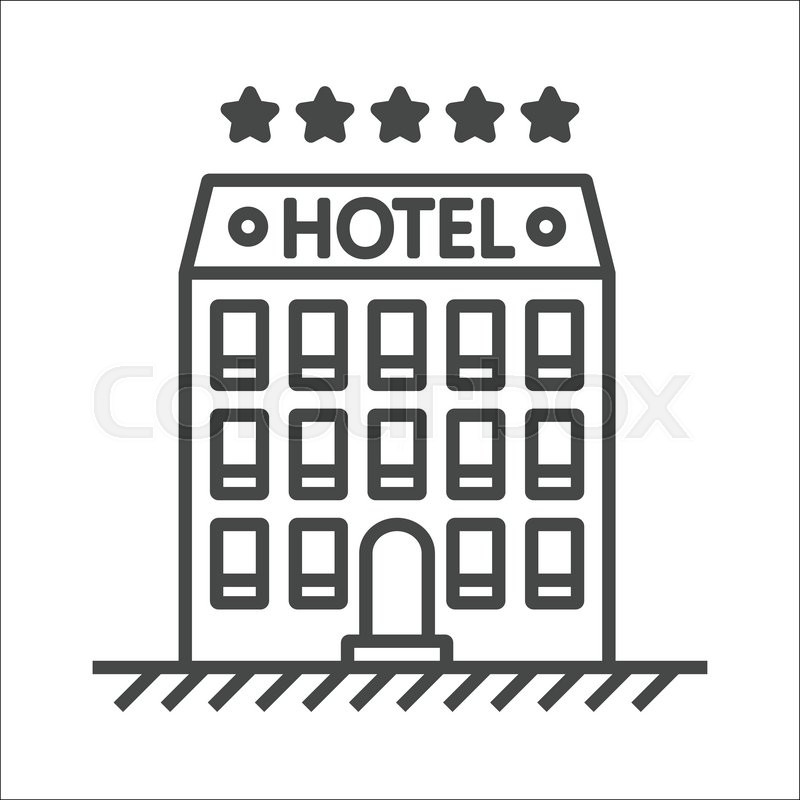 800x800 Hotel Line Vector Icon