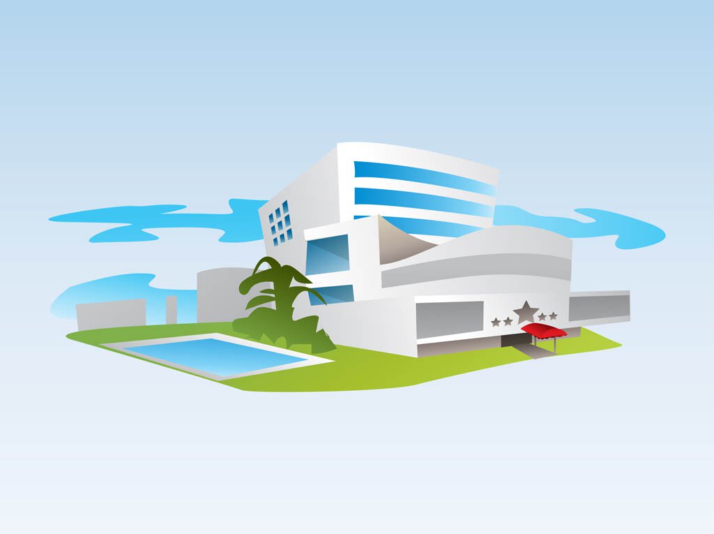 1024x765 Seaside Hotel Vector Vector Art Amp Graphics