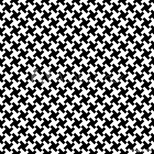 500x500 Houndstooth Fabric Pattern, Vector Seamless Pattern