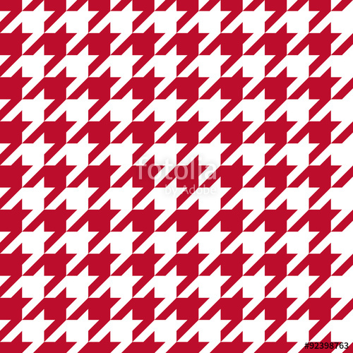 500x500 Seamless Corporate Red And White Houndstooth Pattern Vector Stock