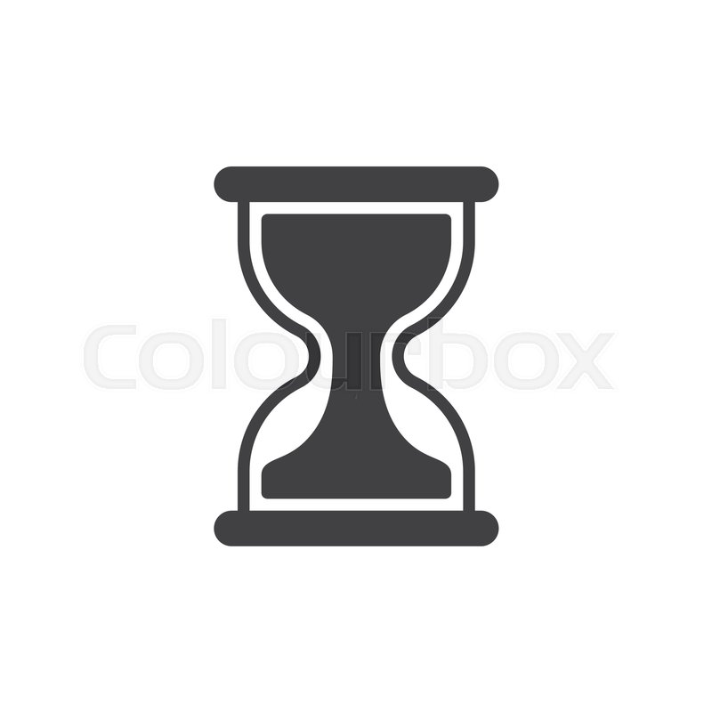 800x800 Hourglass Icon Vector, Filled Flat Sign, Solid Pictogram Isolated