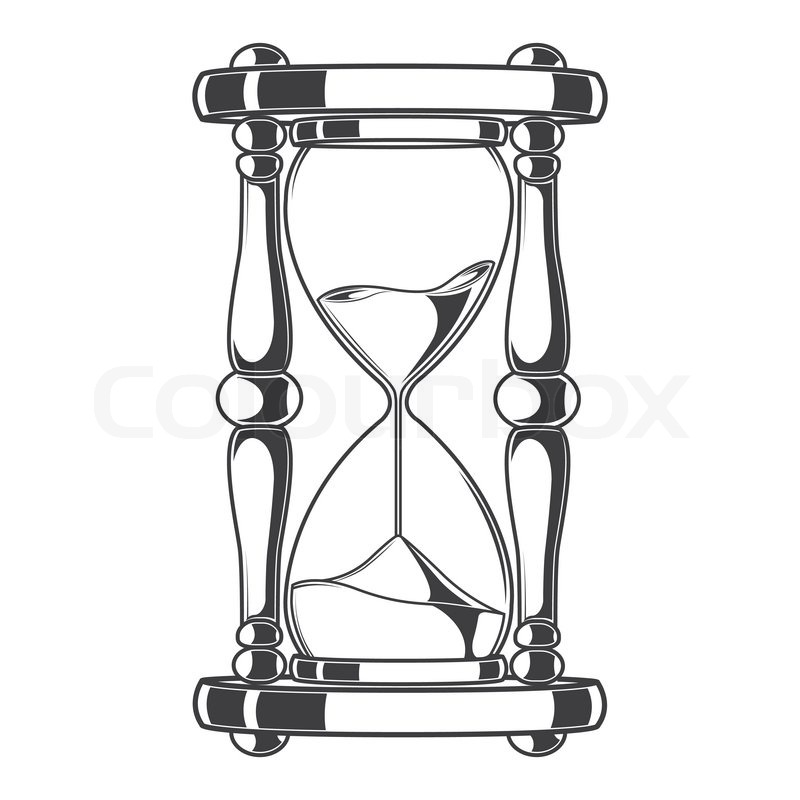 800x800 Antique Sand Hourglass Isolated On A White Background