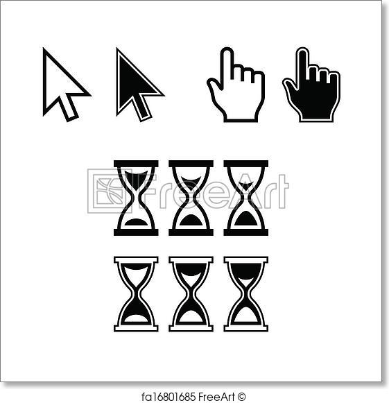 561x581 Free Art Print Of Cursor Icons. Mouse Pointer Set. Arrow, Hand