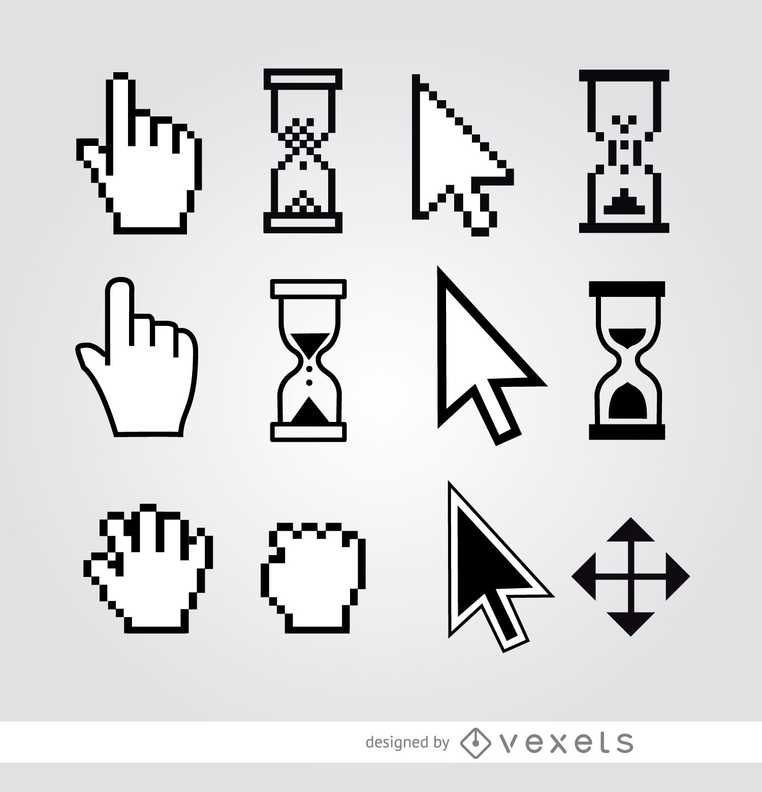 1500x1558 12 Cursor Hand Arrow Hourglass