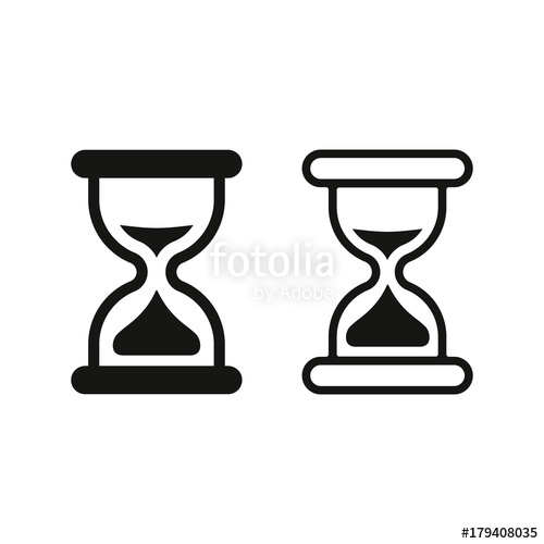 500x500 Sand Clock Icon Simple Set. Hourglass Vector Flat Black