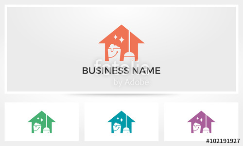 500x300 House Cleaning Logo Stock Image And Royalty Free Vector Files On
