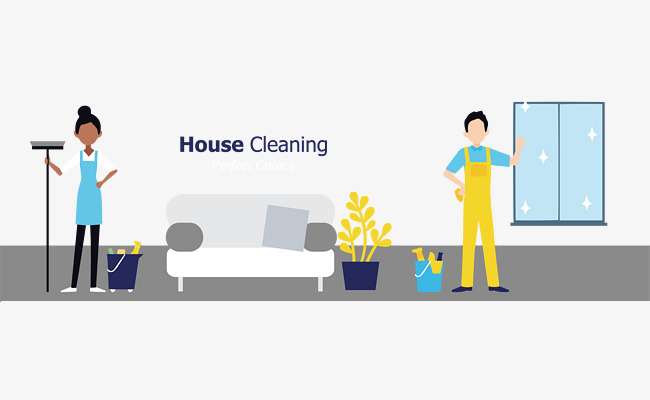 650x400 Vector Hand Painted Household Cleaning Posters, Housework, Clean