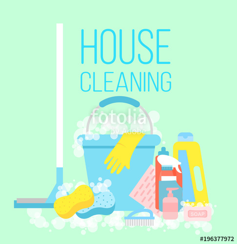 486x500 Vector Illustration Of House Cleaning, Cleaning Service Concept