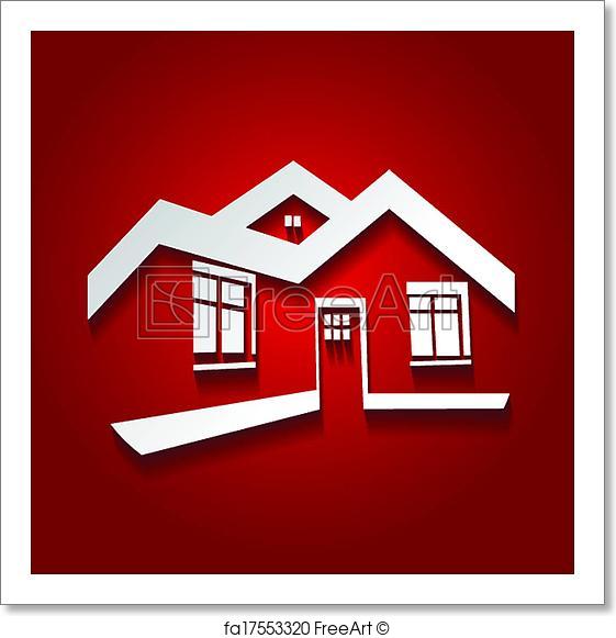 561x581 Free Art Print Of Vector Symbol Of Home, House Icon, Realty