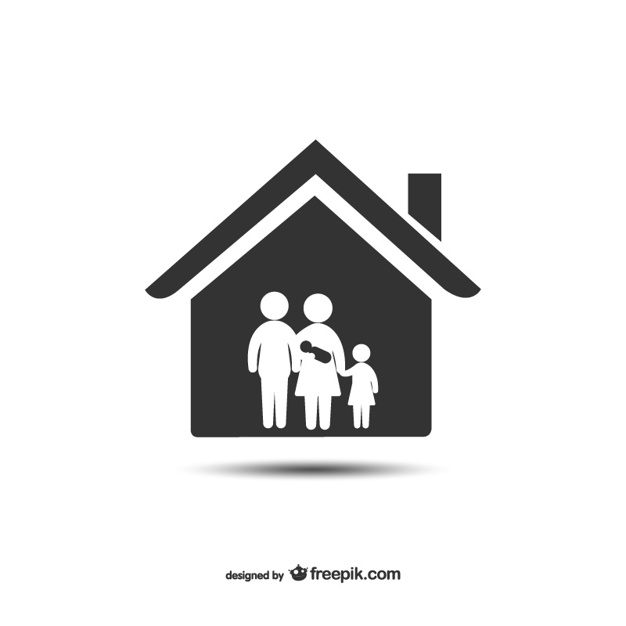 626x626 House And Family Icon Vector Free Download