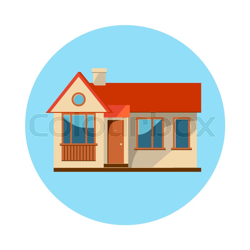 800x800 Flat House Icon Isolated On White Background. Vector Illustration