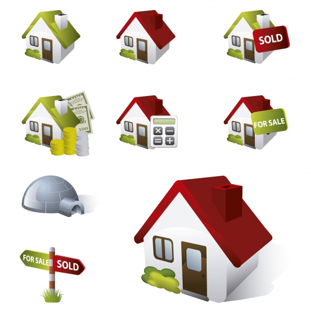 626x633 Houses Icons Collection Vector Free Download
