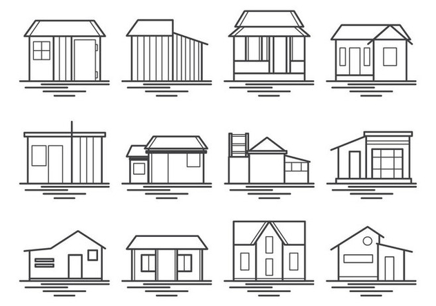 632x443 Shack And House Icon Vector Pack Free Vector Download 370471