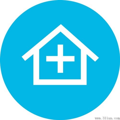 500x500 A Blue House Icon Vector Free Vector In Adobe Illustrator Ai ( .ai