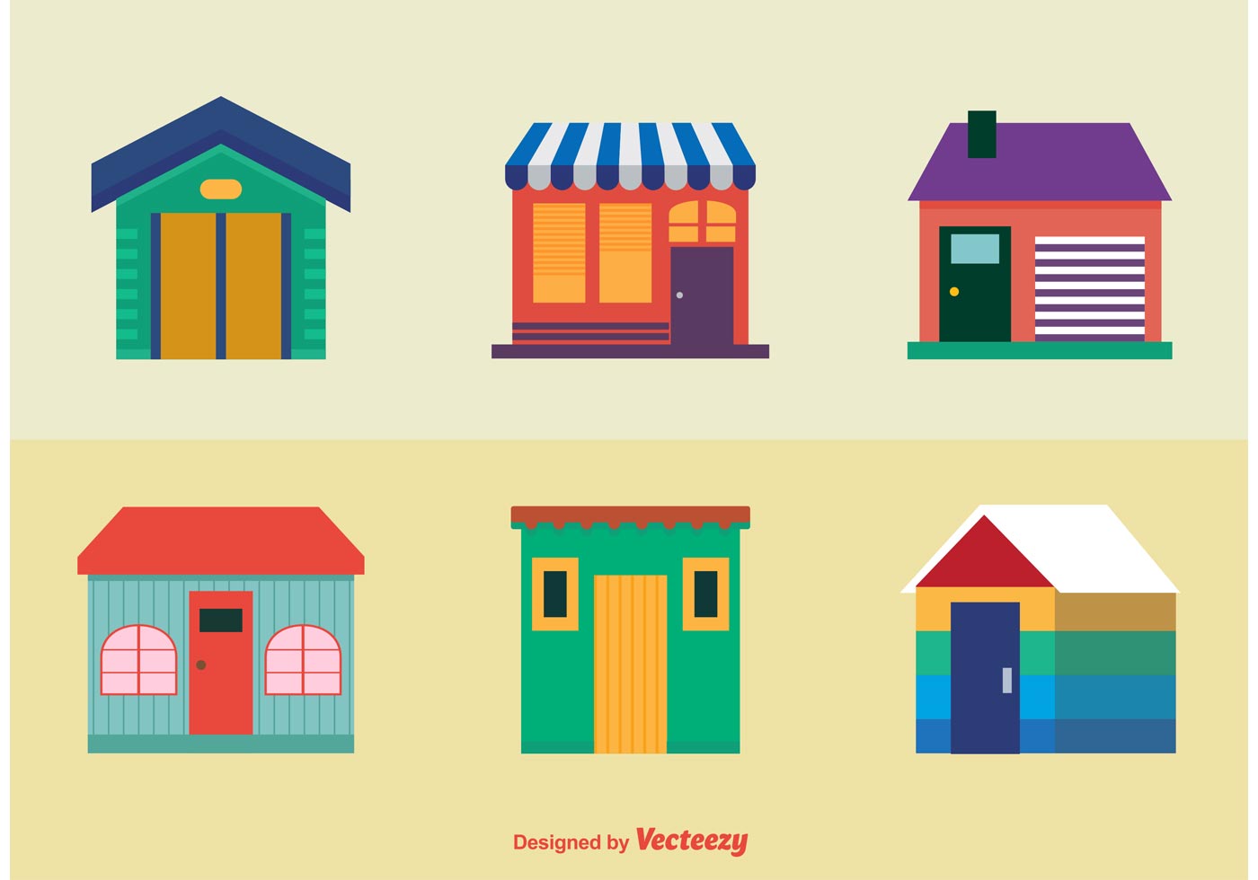 1400x980 Colourful Houses Icons