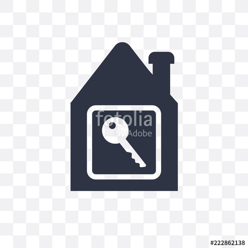500x500 House Key Vector Icon Isolated On Transparent Background, House