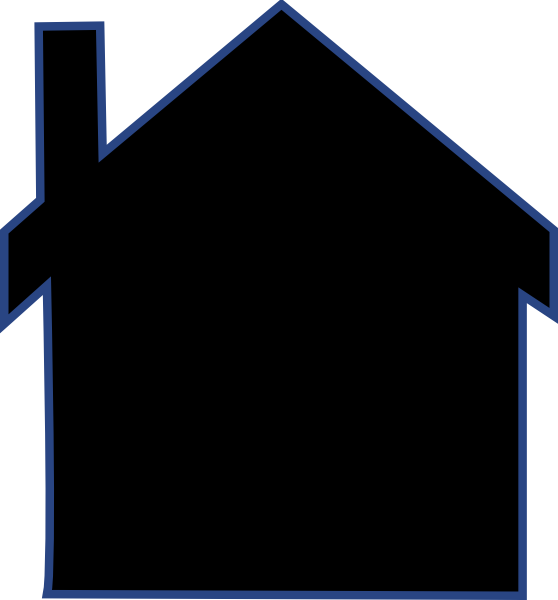 558x600 House Outline Banner Black And White Stock Png