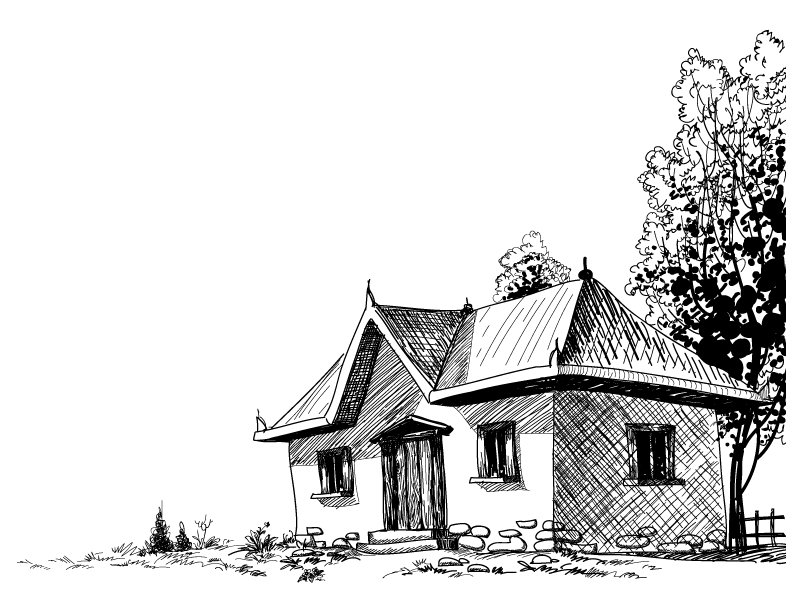 800x600 House Sketch Vector 5 Free Vector 4vector