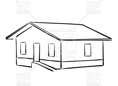 400x291 Outline Of House Vector Image Vector Artwork Of Architecture