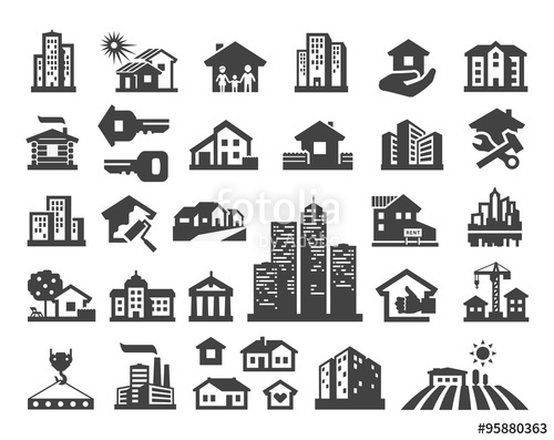 500x397 House Vector Logo Design Template. Estate Or Building Icons Stock