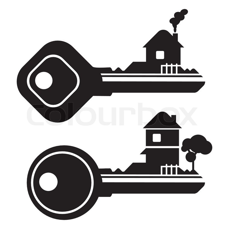 800x800 Abstract Graphic Vector Illustration Of A Key House Stock Vector