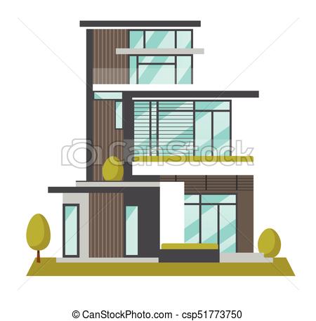 450x457 Big Modern House Vector Cartoon Illustration. Big Modern House