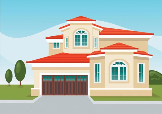 550x389 Cartoon House Vector View