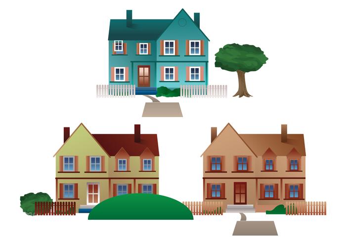 700x490 Free Residential Town Houses Vector