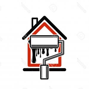 300x300 Photostock Vector Paint Roller Icon Build Materials For Wall