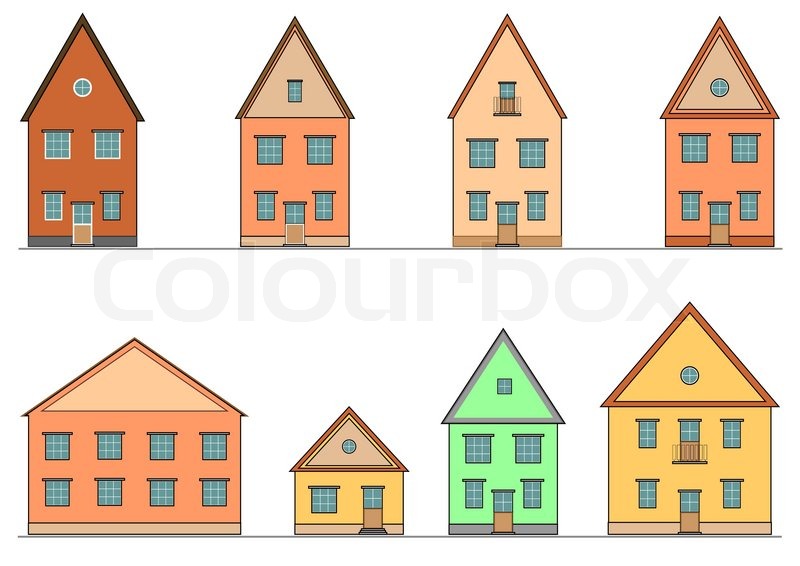 800x566 Set Of Houses. Vector Art. Stock Vector Colourbox