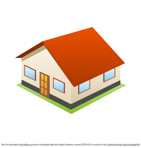 580x608 3d House Icon