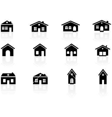 380x400 House And Buildings Icons Vector Branding Amp Packaging Houses