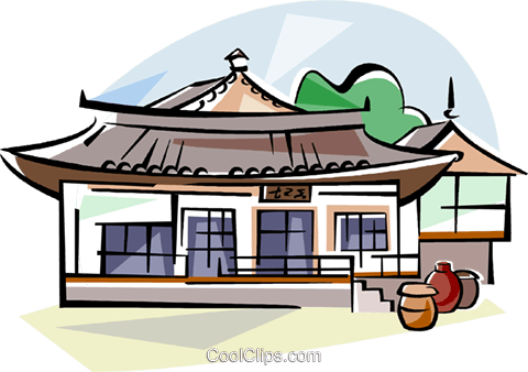 480x338 Korea Traditional Korean House Royalty Free Vector Clip Art