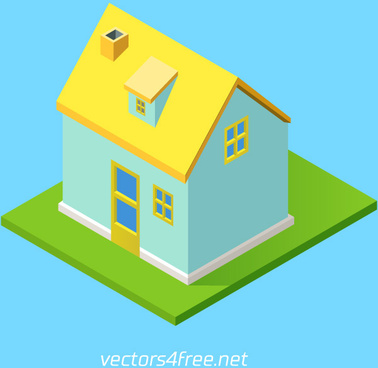 378x368 Isometric Village House Vector Png Images, Backgrounds And Vectors