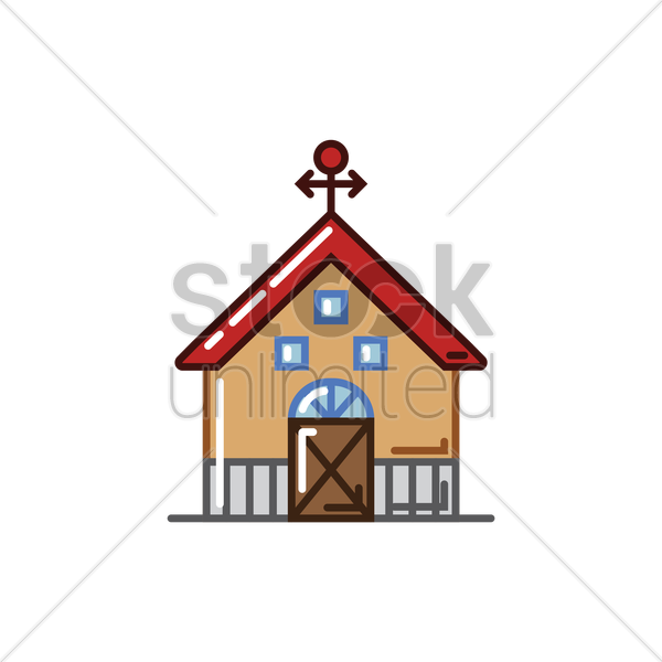 600x600 Barn House Vector Image