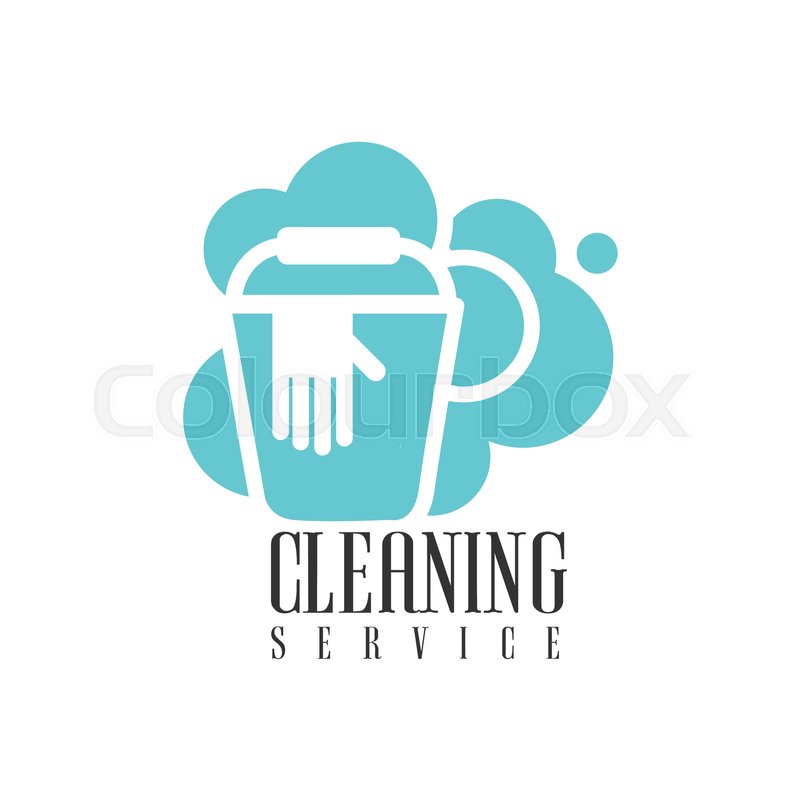 800x800 House And Office Cleaning Service Hire Logo Template With Bucket