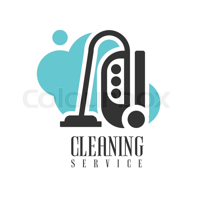 800x800 House And Office Cleaning Service Hire Logo Template With Vacuum